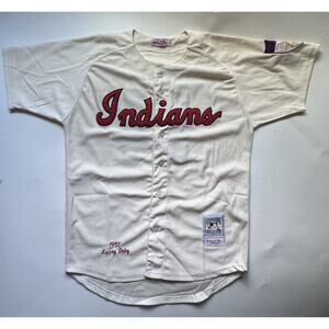 Mitchell & Ness 1951 Cleveland Indians Larry Doby MLB Jersey Size 48 White Red